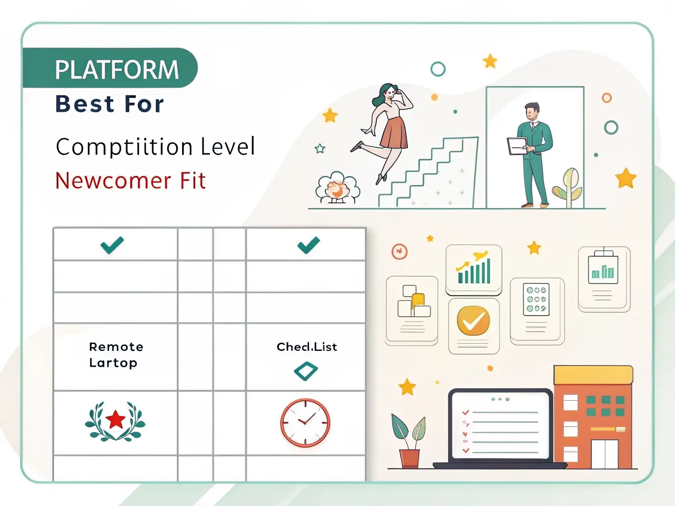 Infographic showing a comparison of freelance platforms for beginners.